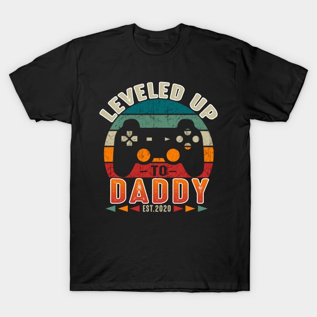 Leveled Up To Daddy EST 2020 Costume Gift T-Shirt by Ohooha